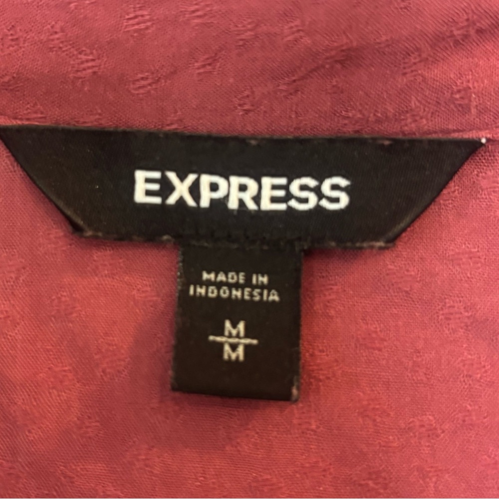 Express Purple Ruffled Buttoned Blouse - Picture 3 of 5